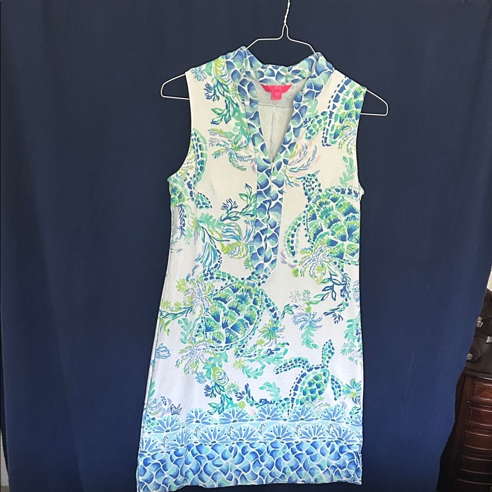 Lilly Pulitzer Blue and Green Patterned Dress
